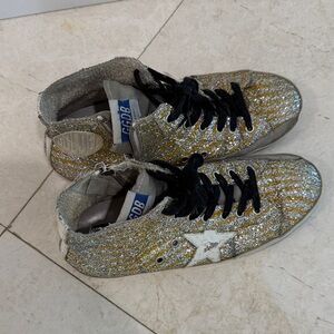 Golden Goose Kids Glitter Sneakers - Gold and Black